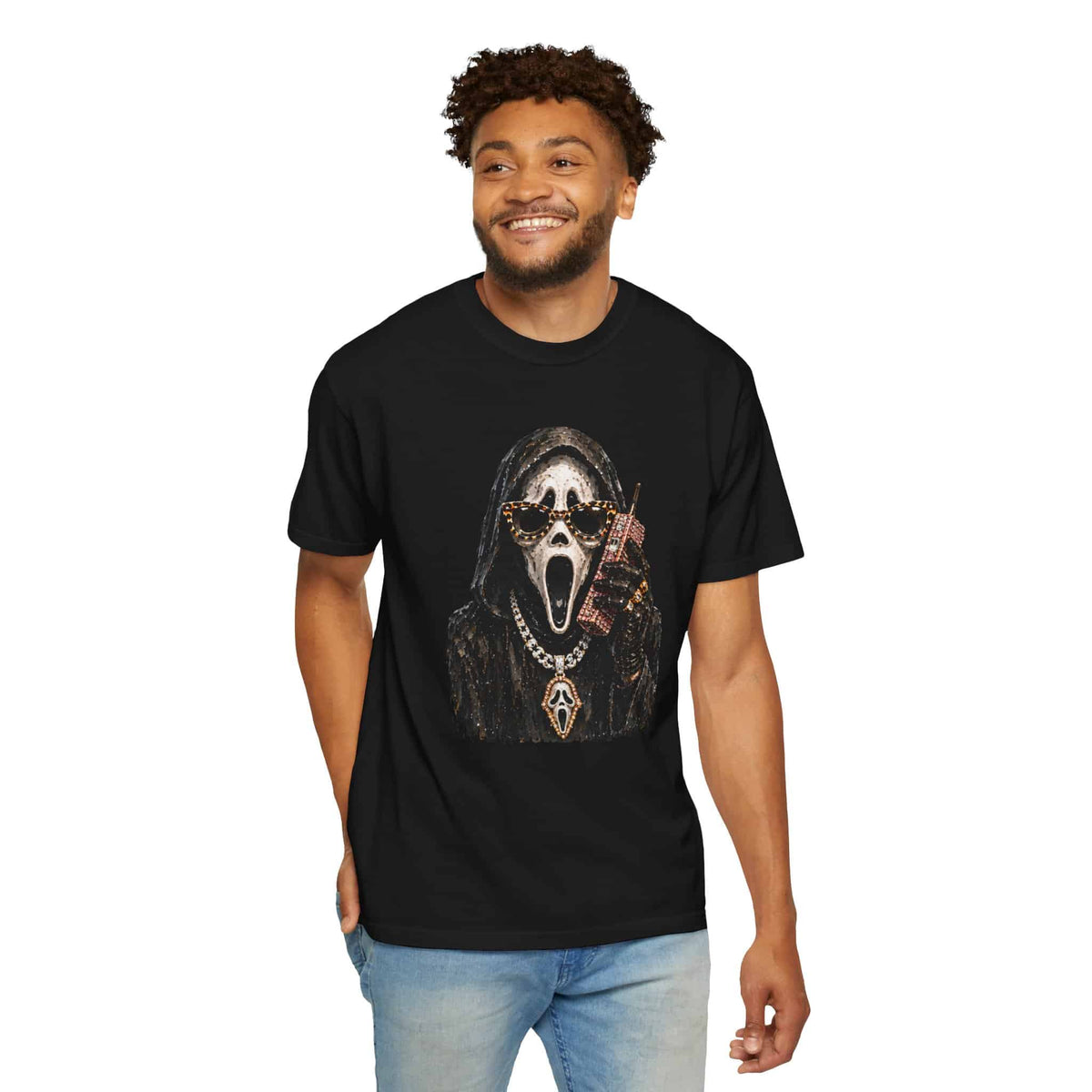 Halloween Ghostface Unisex Garment-Dyed T-shirt image 5