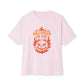Halloween on Fire Unisex Oversized Boxy Tee - Soft Pink, S image