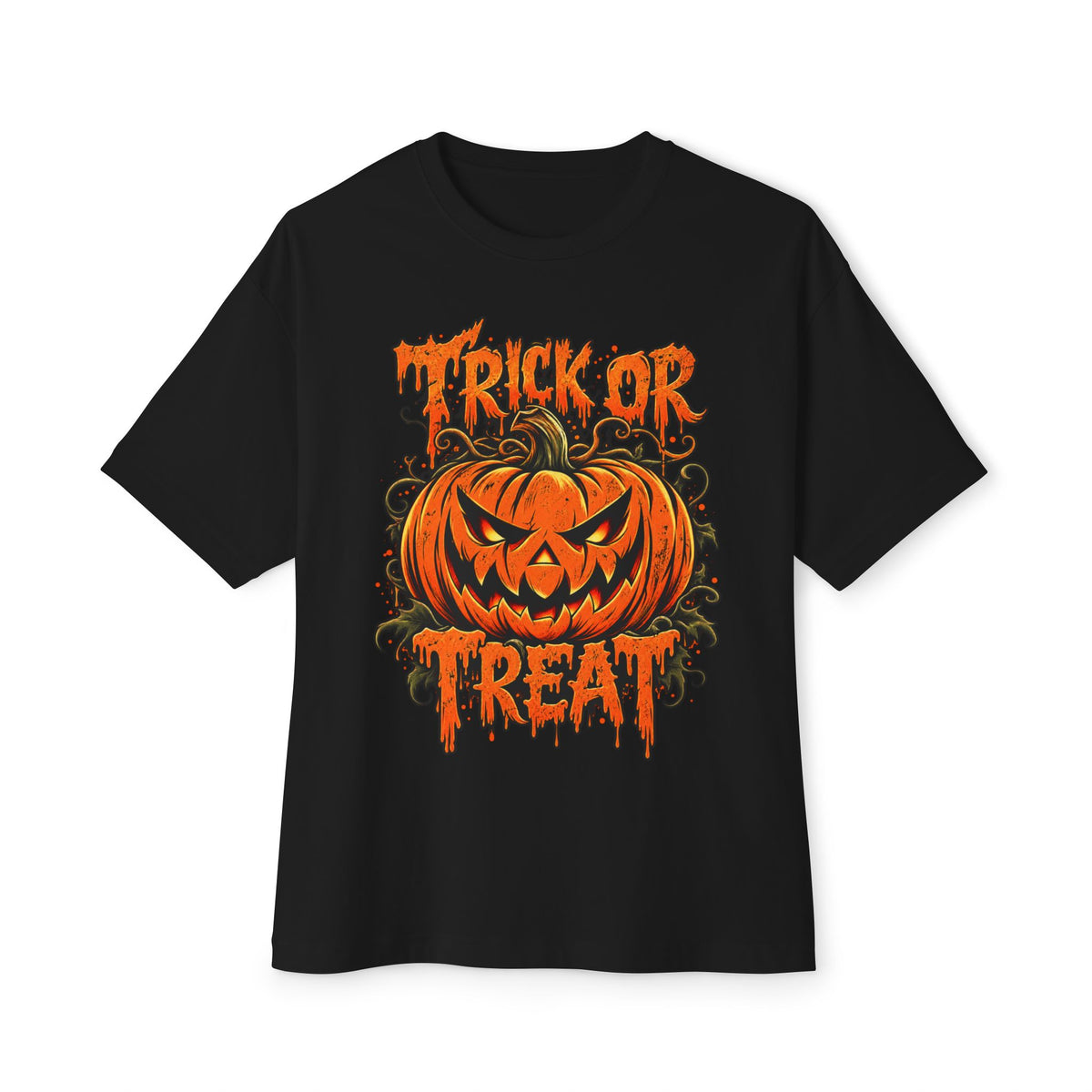 Trick or Treat Unisex Oversized Boxy Tee - Black, 2XL image
