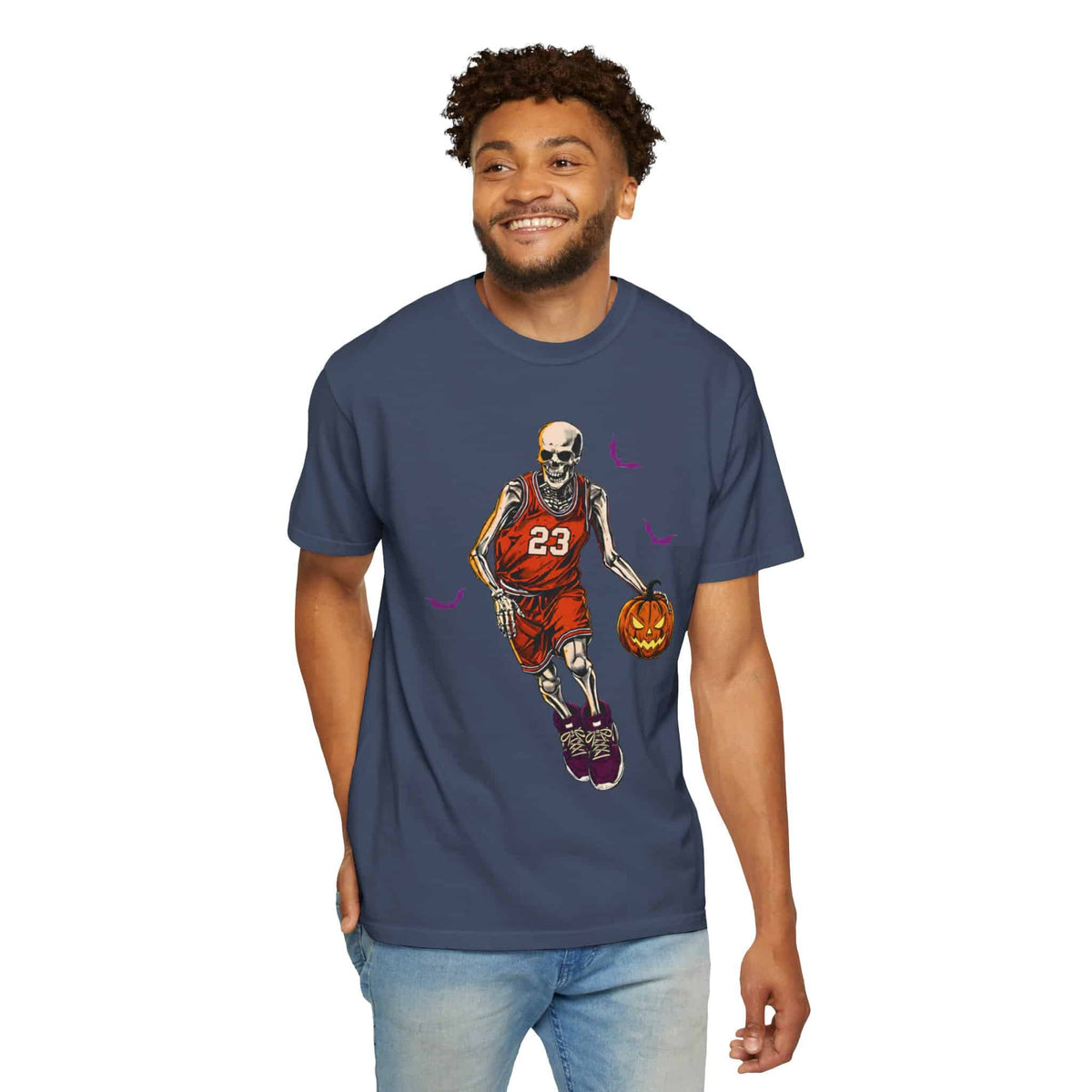 Halloween Basketball Unisex Garment-Dyed T-shirt image 65