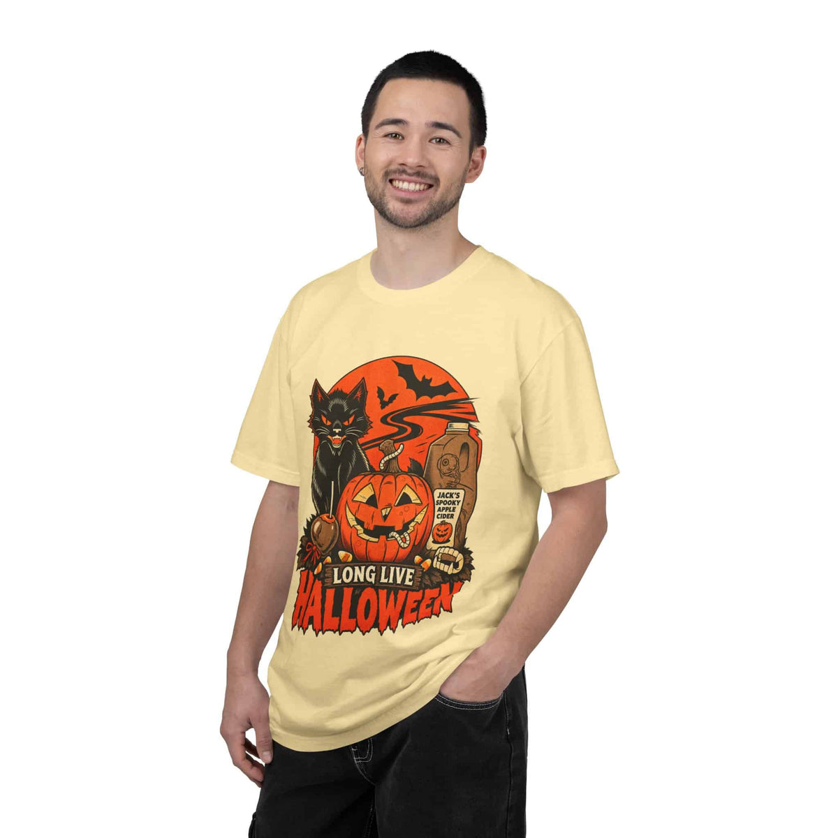 Midnight Cat Unisex Garment-Dyed T-shirt image 30