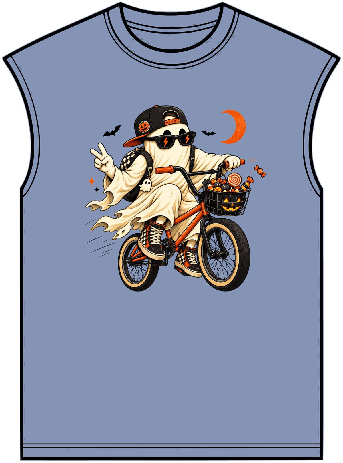 Ghost Rider BMX Unisex Garment-Dyed Muscle Tee image