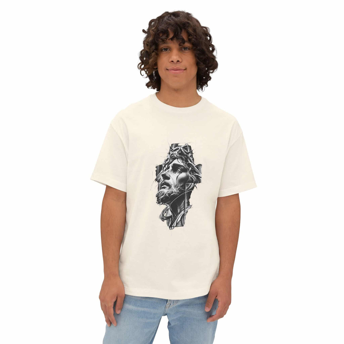 Crown of Faith 2 Unisex Oversized Boxy Tee image 10