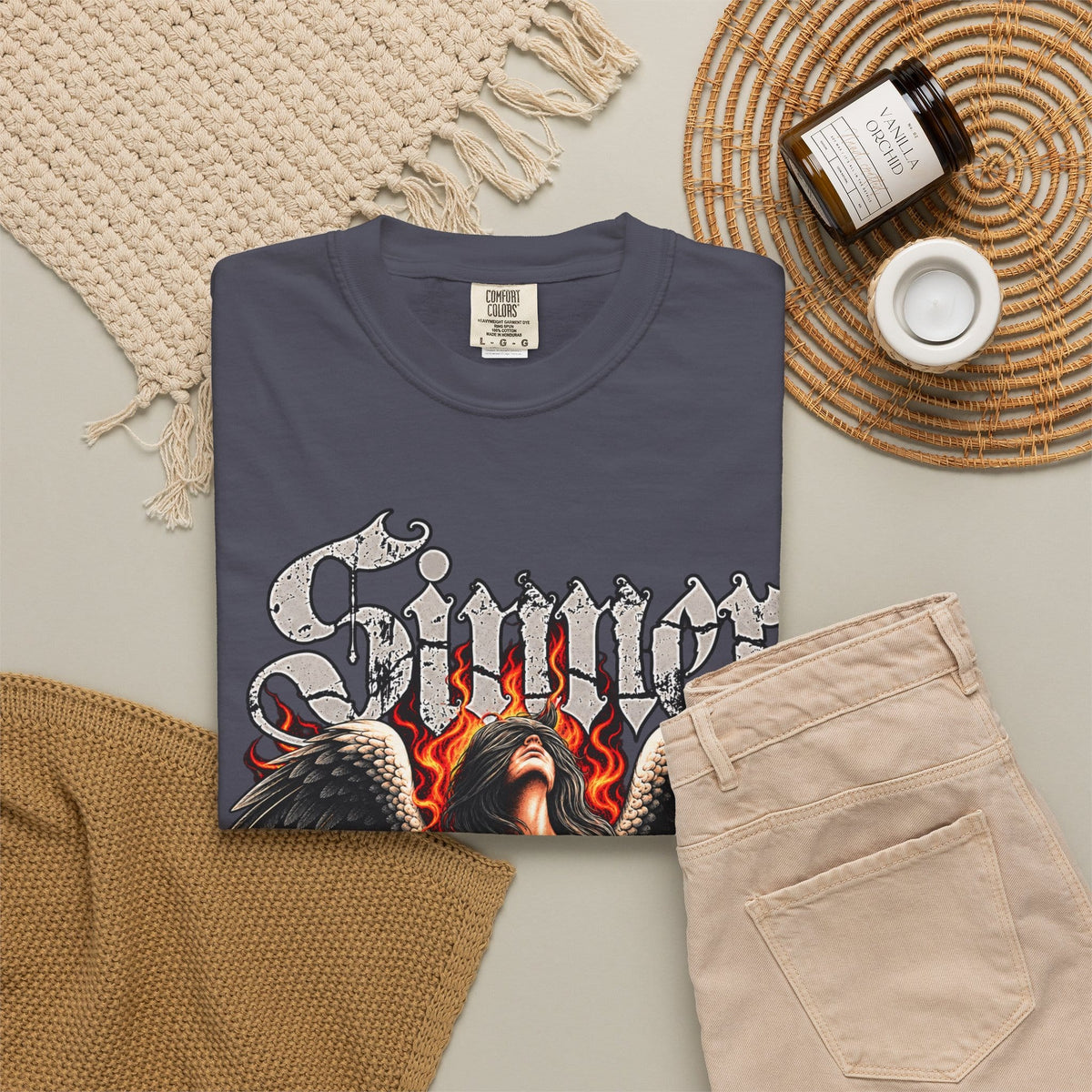 Sinner’s Flame Unisex Garment-Dyed T-shirt image 87