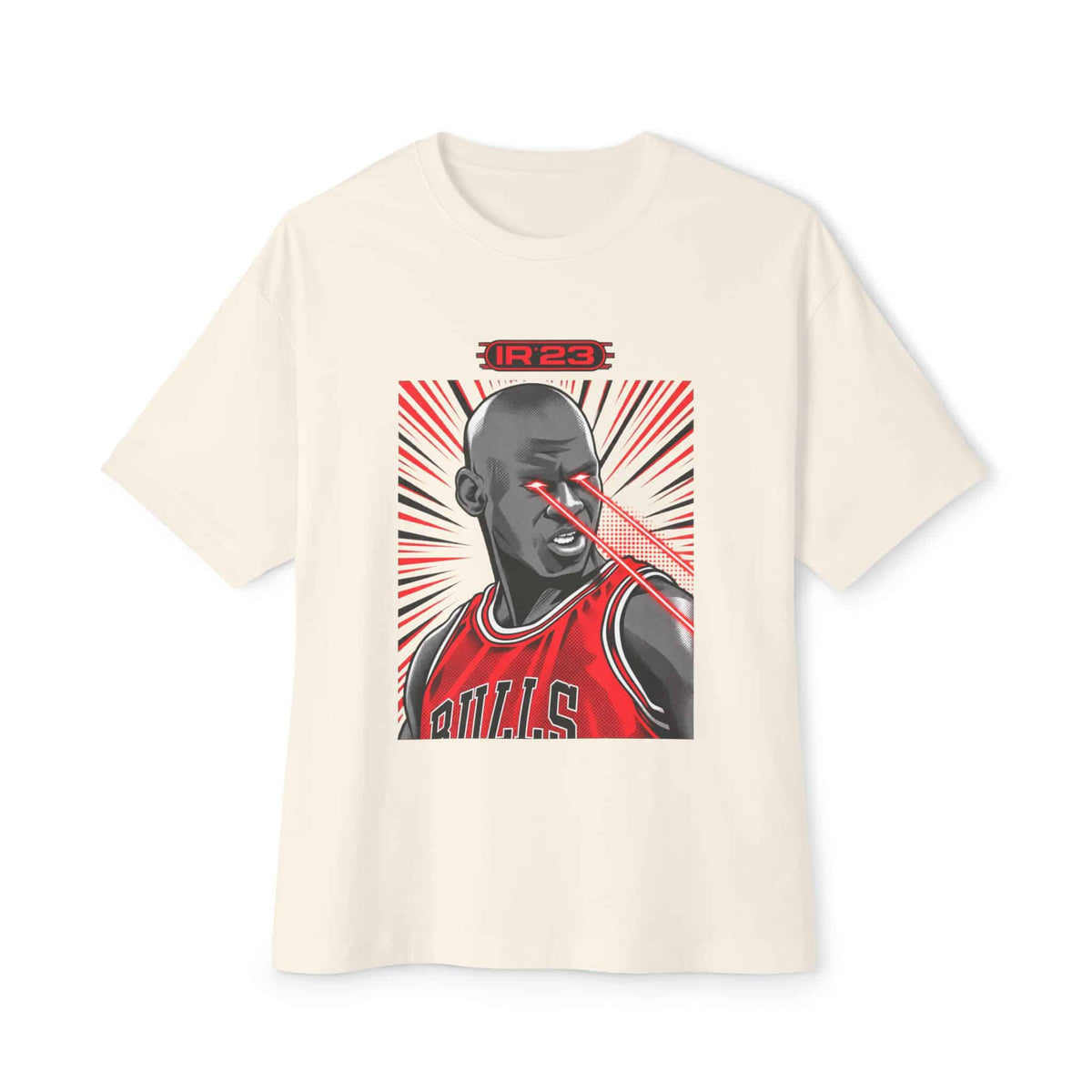 Graphic Print Unisex Oversized Boxy Tee - POD0032 - Natural, 2XL image