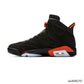 AJ 6 Black Infrared Orange Shoes Sneakers - nk0000292 image 1