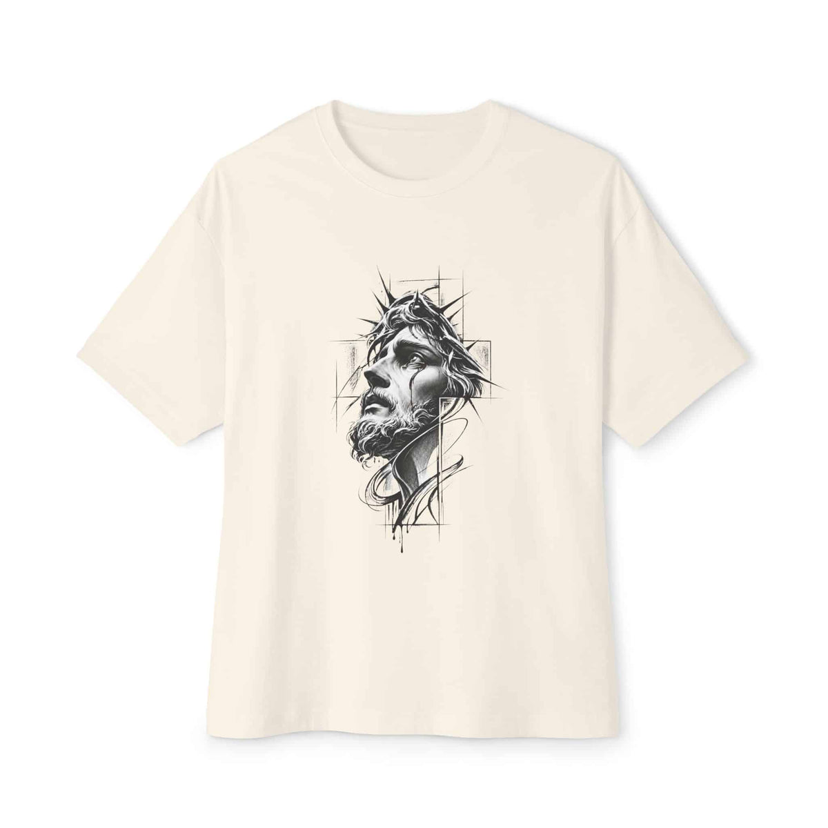 Crown of Faith 1 Unisex Oversized Boxy Tee - Natural, L image