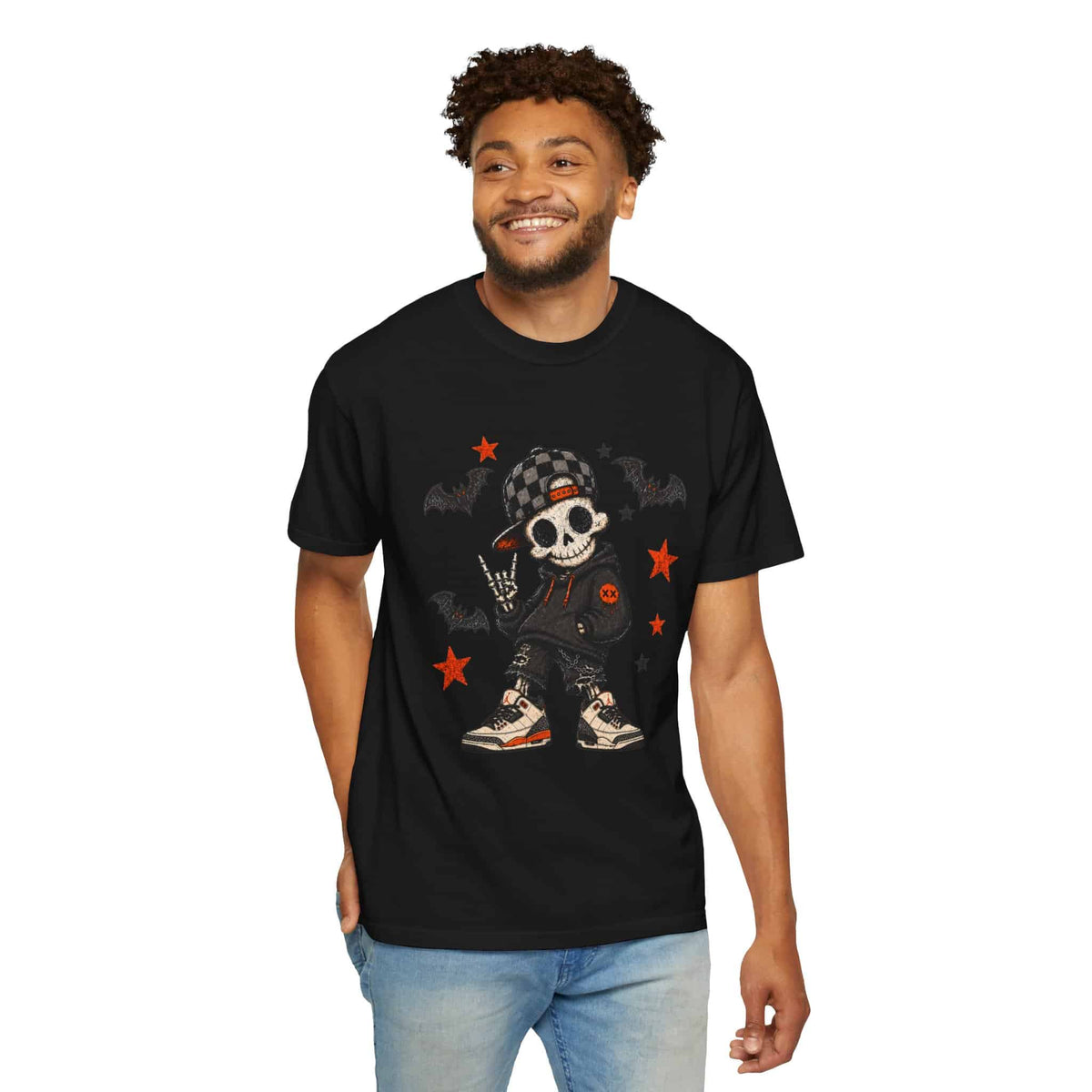 Boy Skeleton Halloween Unisex Garment-Dyed T-shirt image 5