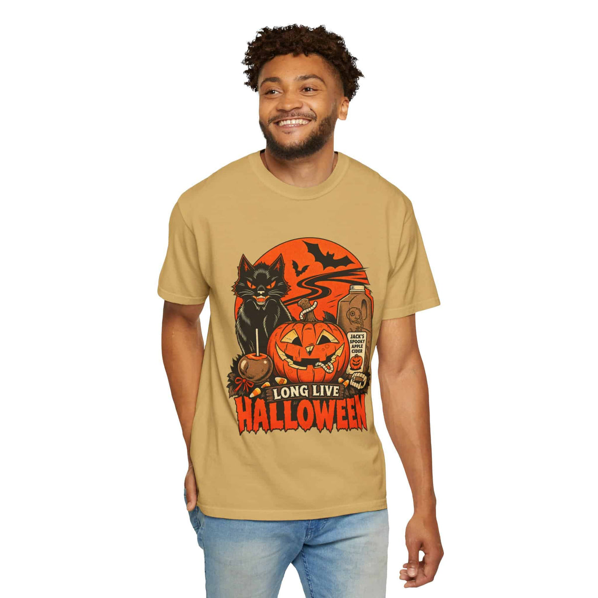 Midnight Cat Unisex Garment-Dyed T-shirt image 45