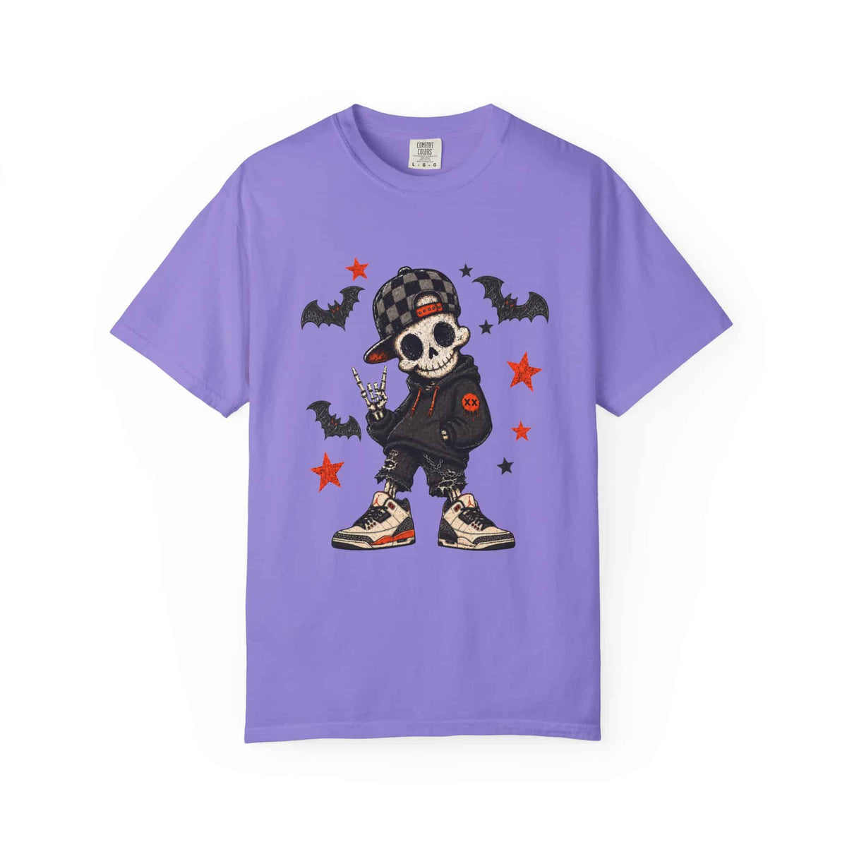 Boy Skeleton Halloween Unisex Garment-Dyed T-shirt image 49
