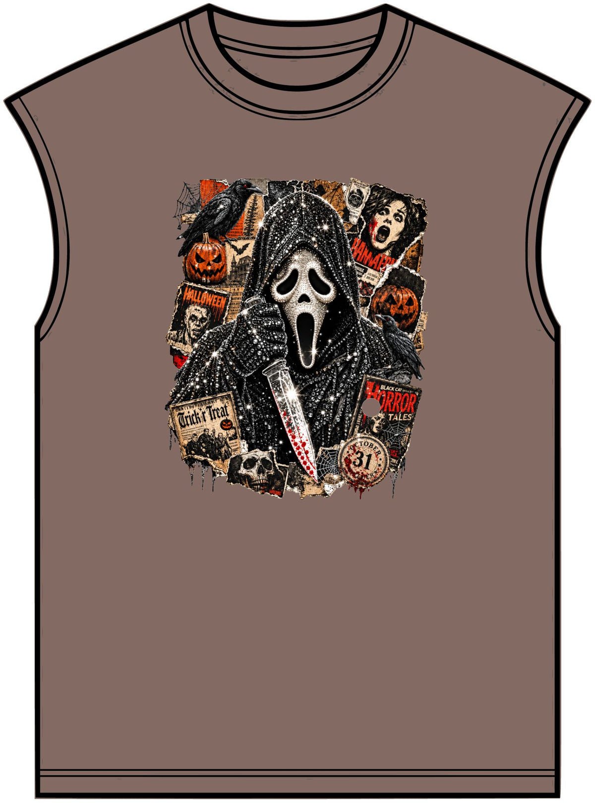 Halloween Horror Unisex Garment-Dyed Muscle Tee image 8