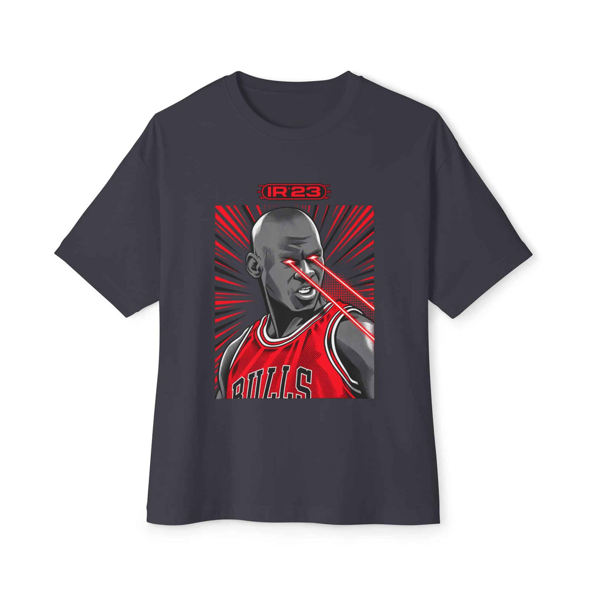 Graphic Print Unisex Oversized Boxy Tee - POD0032 - Dark Grey, 2XL image