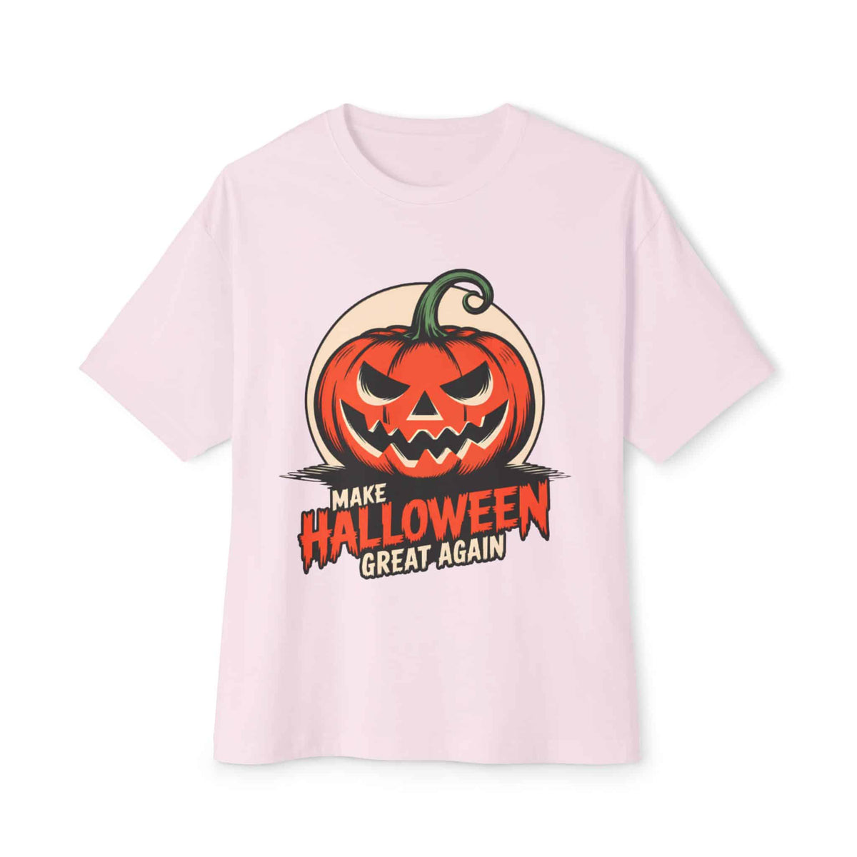 Make Halloween Great Again Unisex Oversized Boxy Tee - Soft Pink, S image