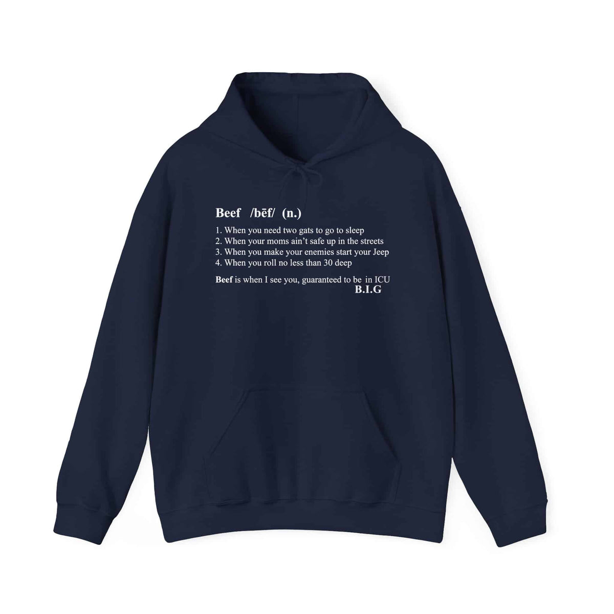 Beef Definition Hooded Sweatshirt - 4XL, Navy image