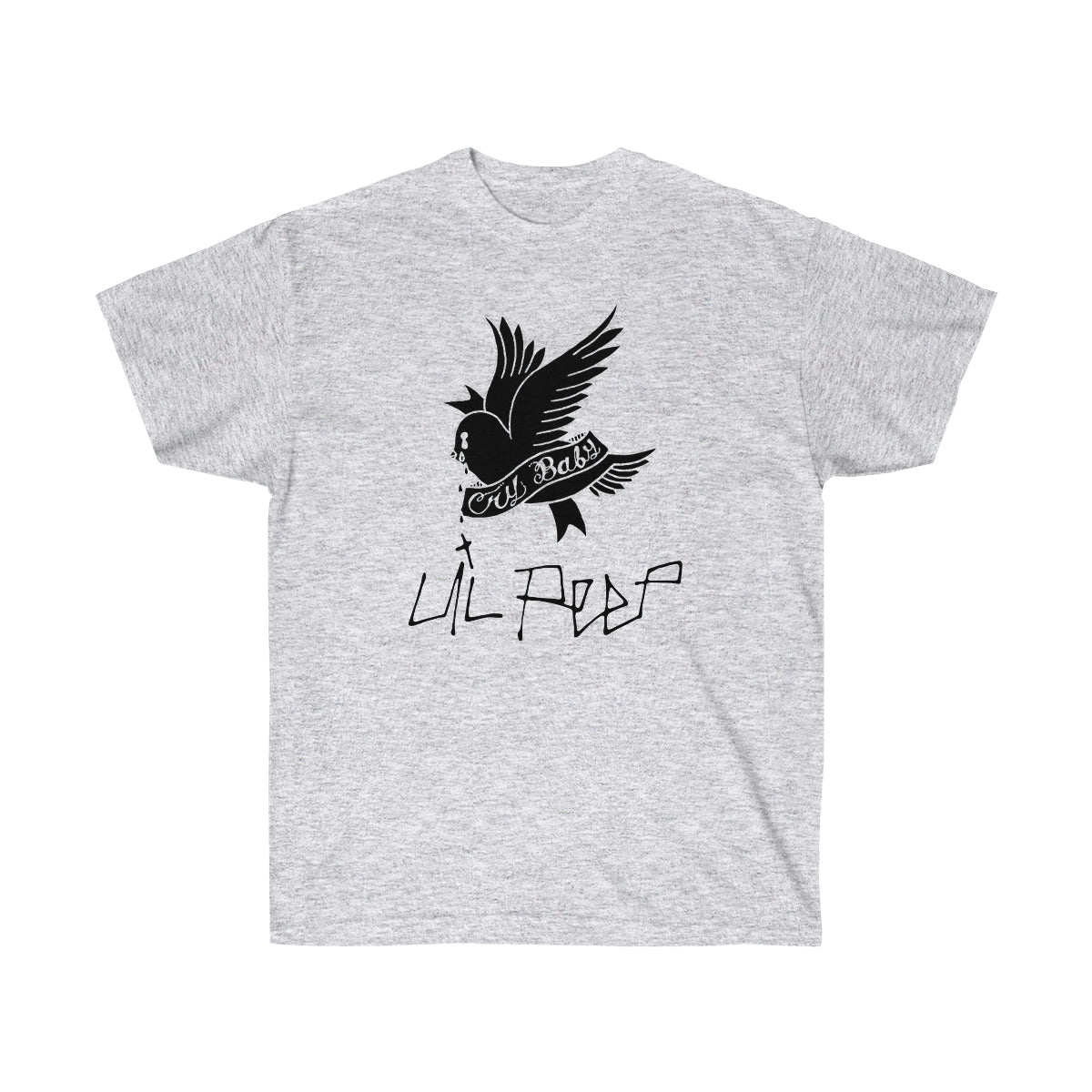 Crybaby Bird Black Men T-Shirt - Ash, M image