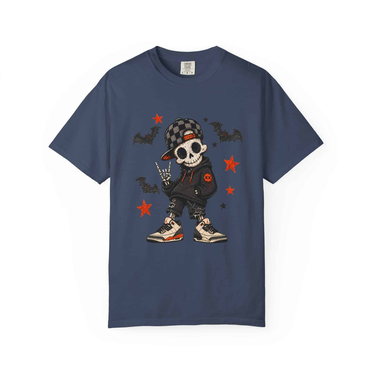 Boy Skeleton Halloween Unisex Garment-Dyed T-shirt image 70