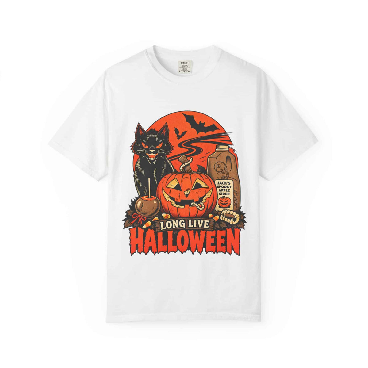 Midnight Cat Unisex Garment-Dyed T-shirt image