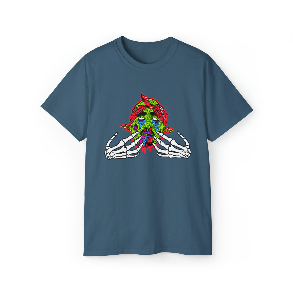 2Pac Monster  T-Shirt - Indigo Blue, M image