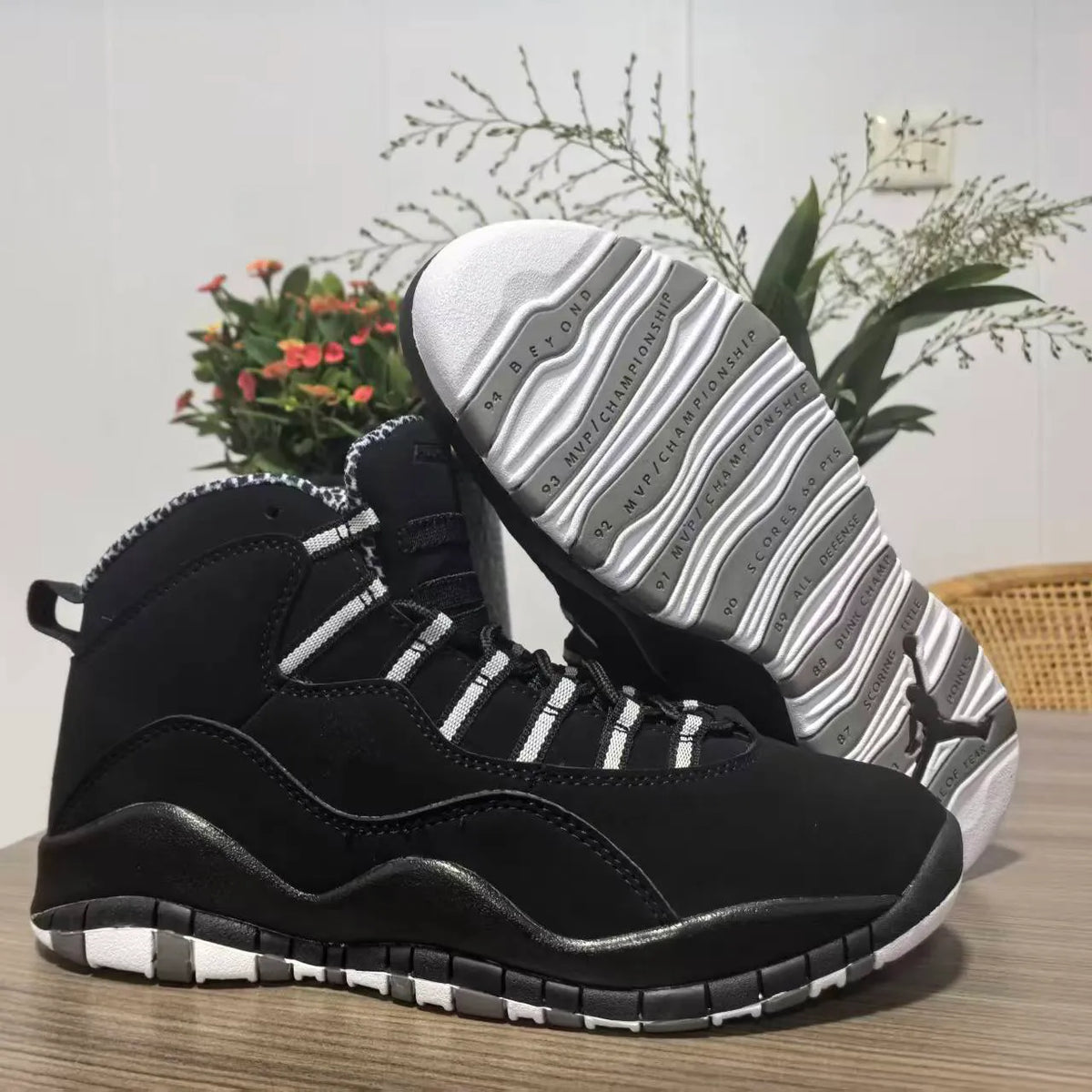 AJ 10 Black & White "Stealth" Shoes Sneakers - nk0004817 image 6