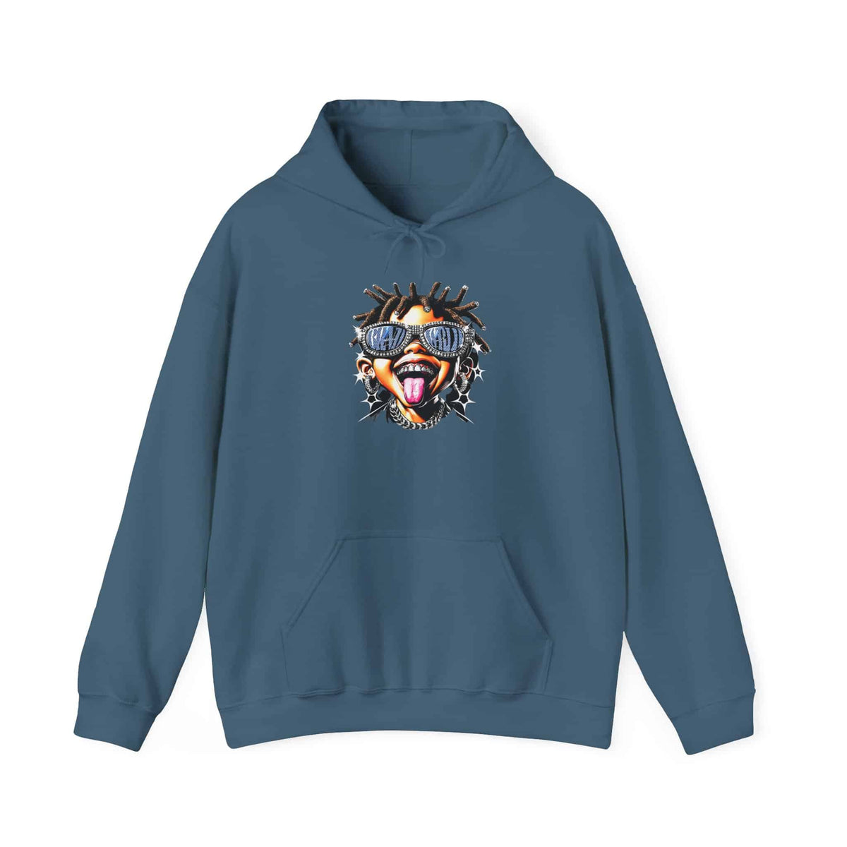 Diamond Drip Hooded Sweatshirt - L, Indigo Blue image