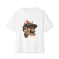 GOATED Skull Unisex Oversized Boxy Tee - White, XS image