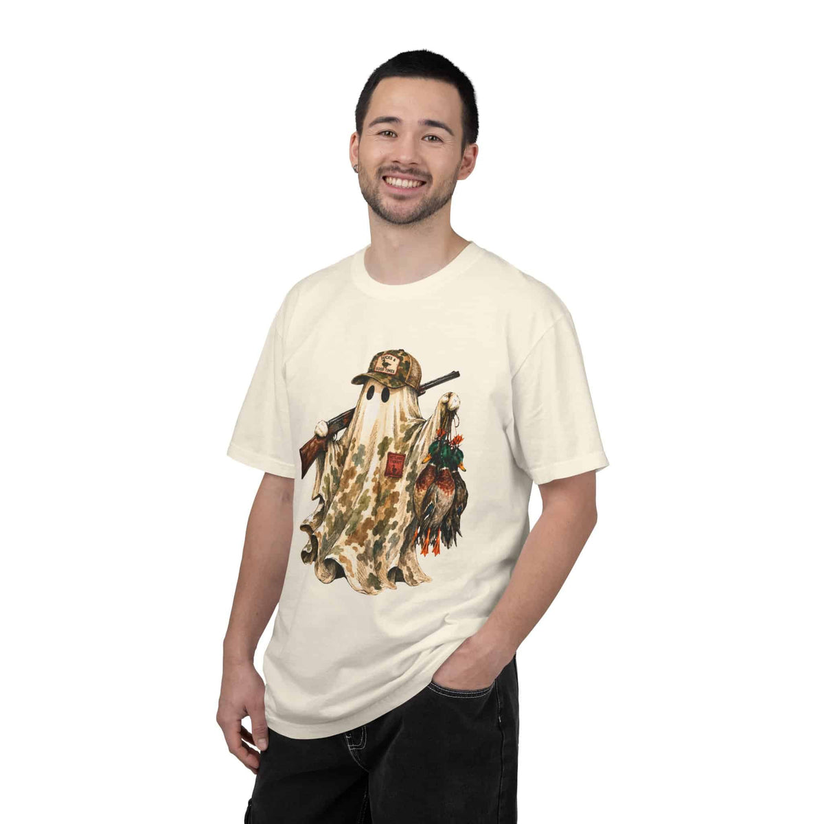 Hunting Season Spooky Camo Mallards Unisex Garment-Dyed T-shirt image 16