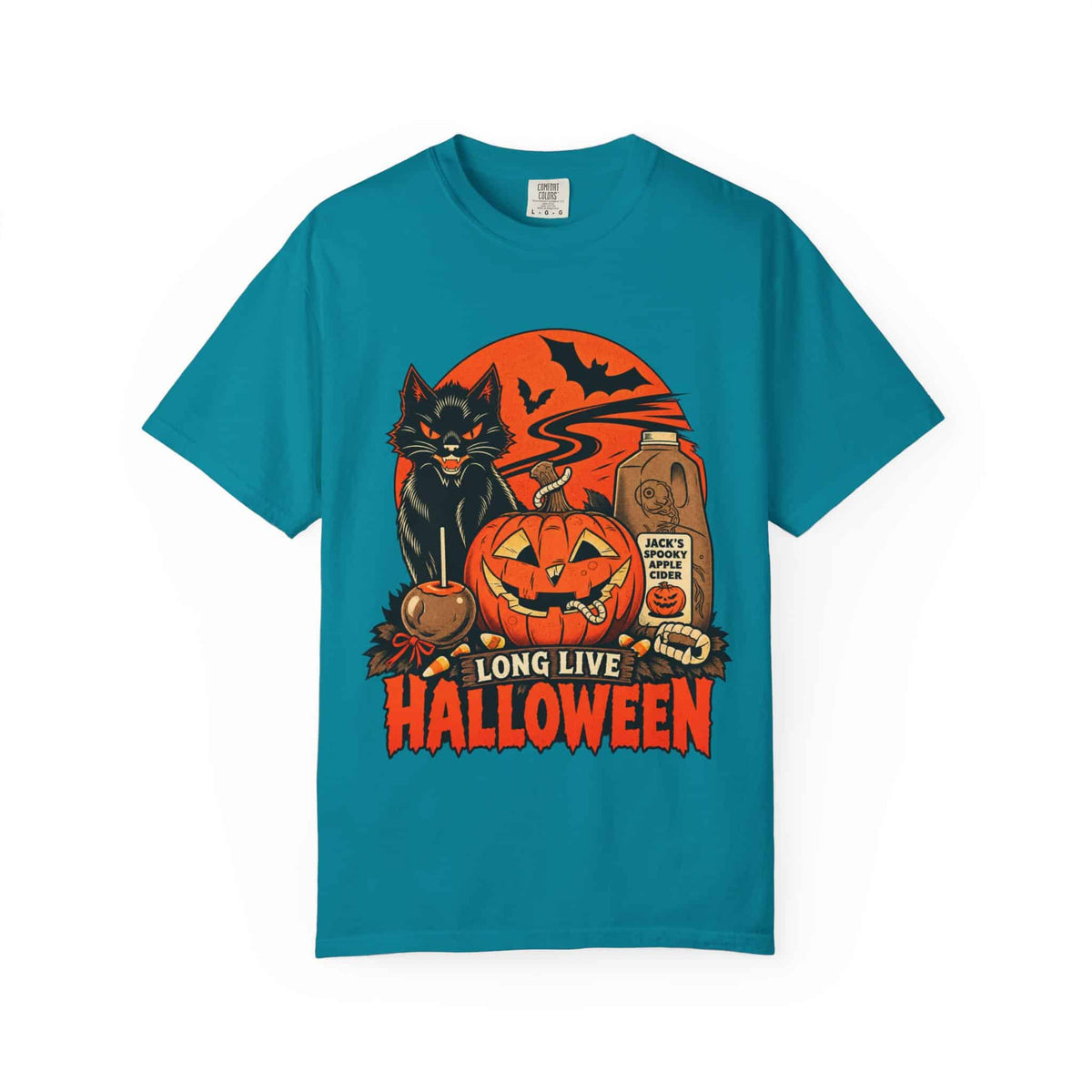 Midnight Cat Unisex Garment-Dyed T-shirt image