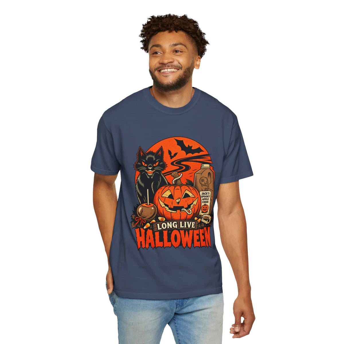 Midnight Cat Unisex Garment-Dyed T-shirt image 73