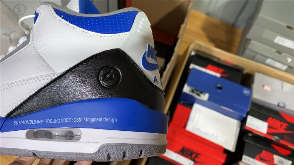 AJ 3 Fragment White Blue Shoes Sneakers - nk0000859 image 11