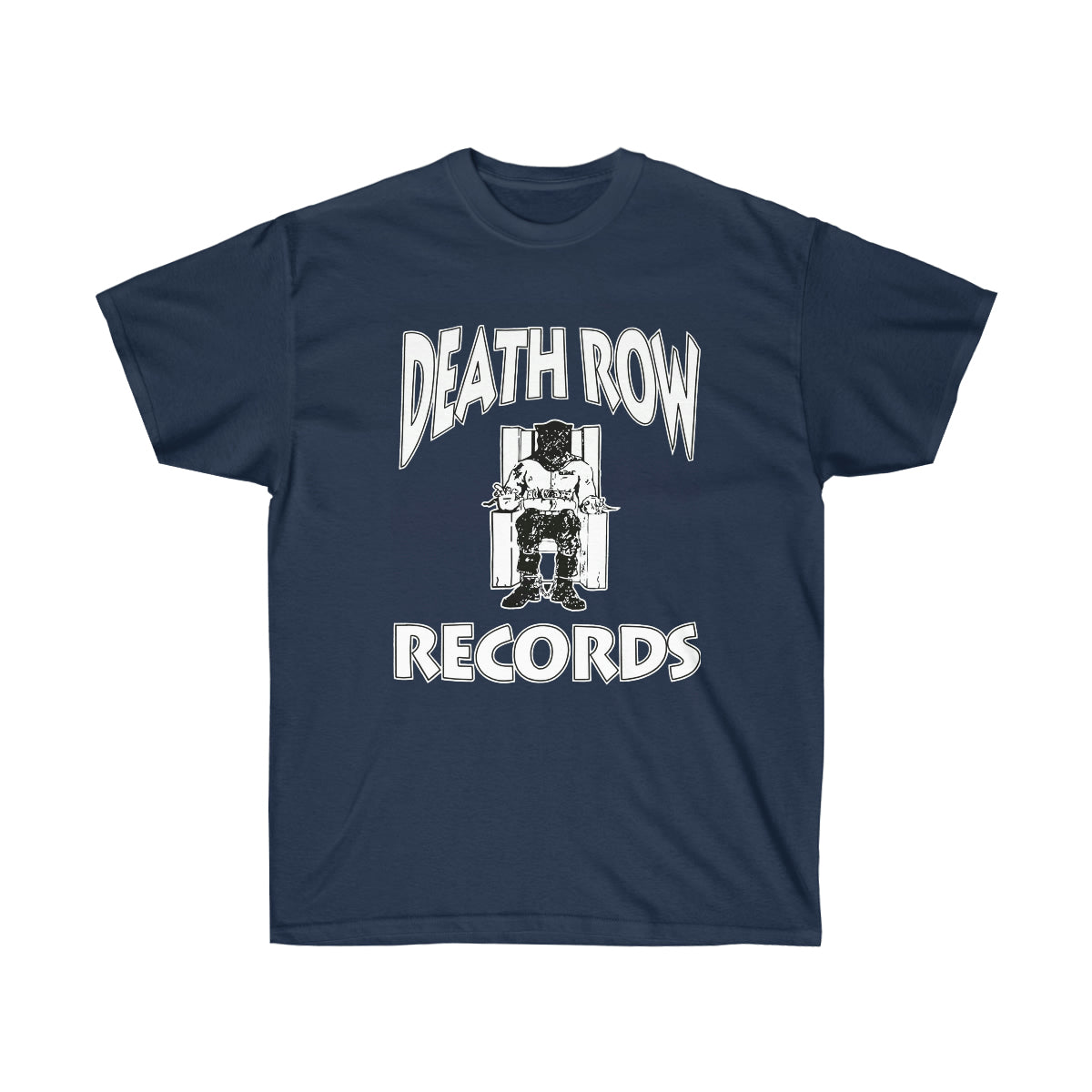 White Death Row Men T-Shirt - Navy, M image