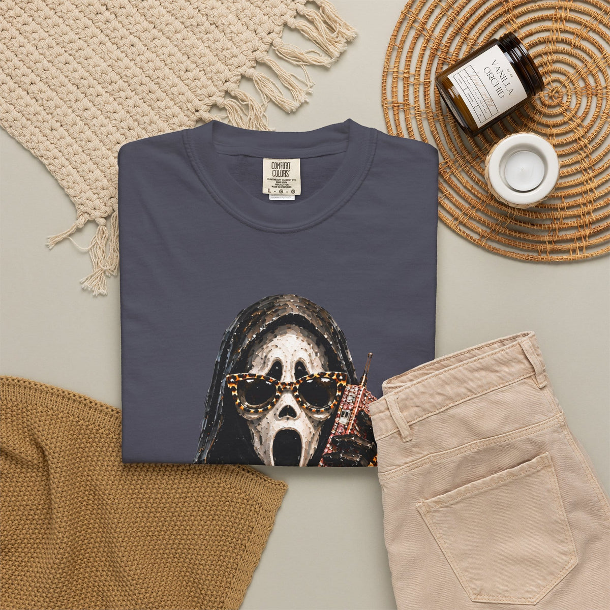 Halloween Ghostface Unisex Garment-Dyed T-shirt image 94
