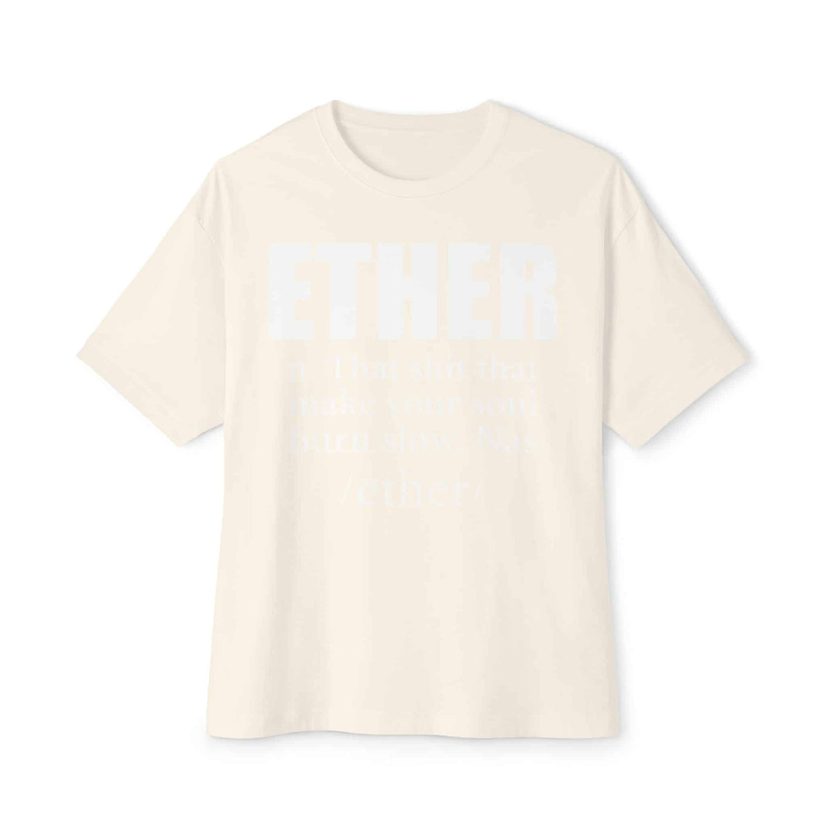 Ether Unisex Oversized Boxy Tee - Natural, 2XL image
