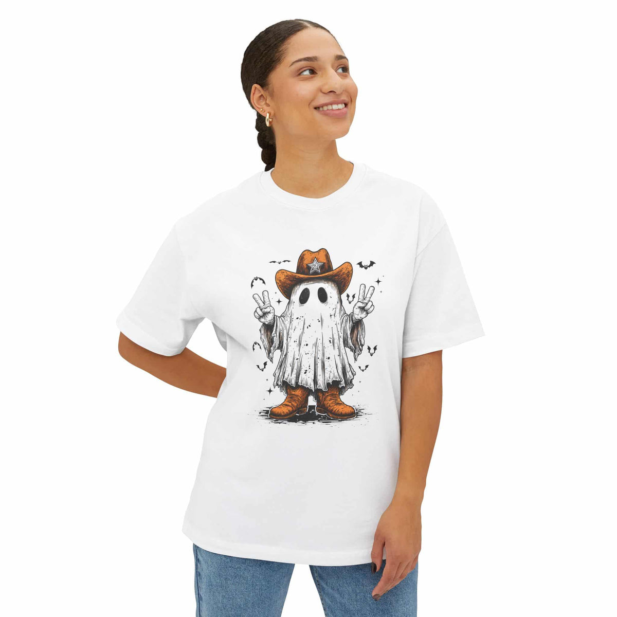 Howdy Ghost Unisex Oversized Boxy Tee image 27