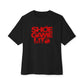 Graphic Print Unisex Oversized Boxy Tee - POD0040 - Black, M image