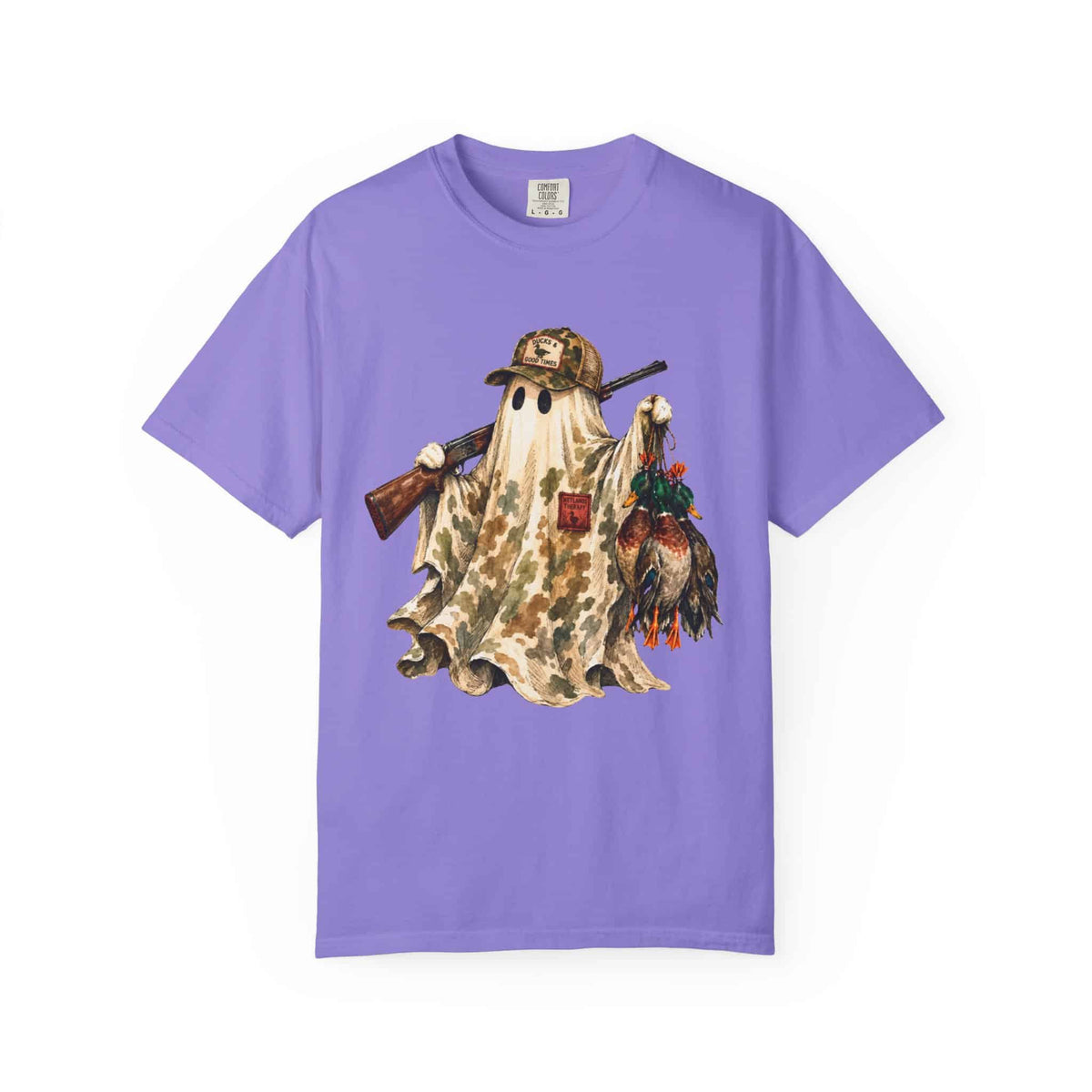 Hunting Season Spooky Camo Mallards Unisex Garment-Dyed T-shirt image