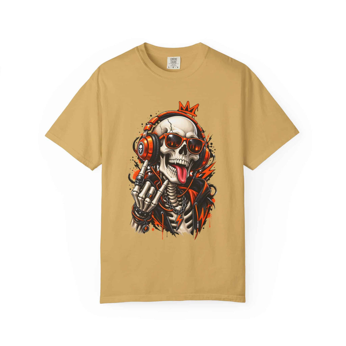 Neon Skull DJ Unisex Garment-Dyed T-shirt image 54