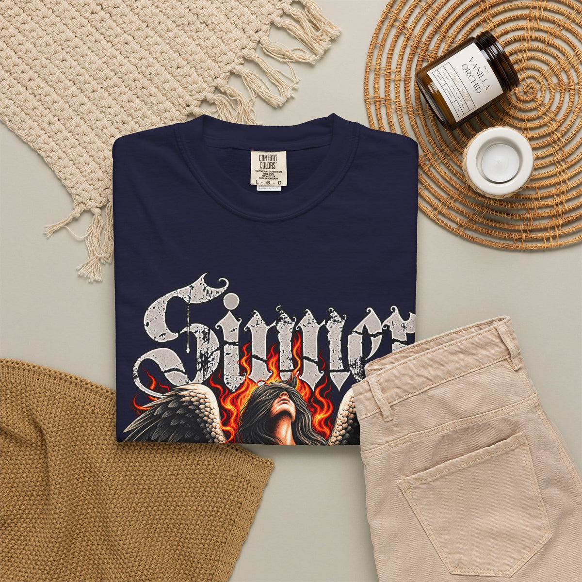 Sinner’s Flame Unisex Garment-Dyed T-shirt image 73