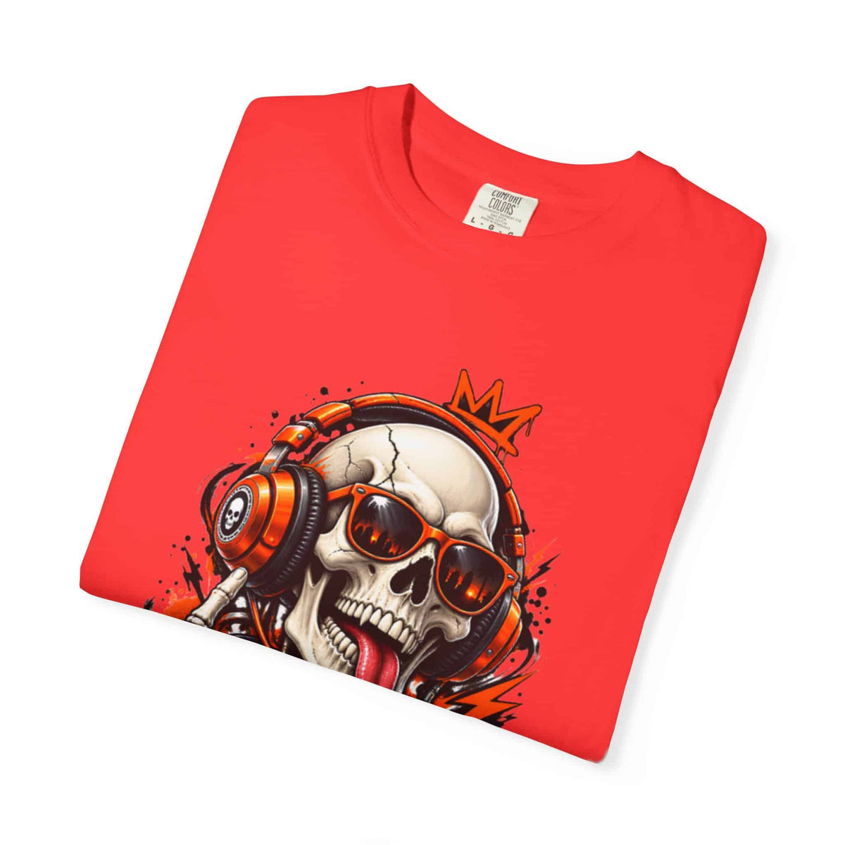 Neon Skull DJ Unisex Garment-Dyed T-shirt image 96