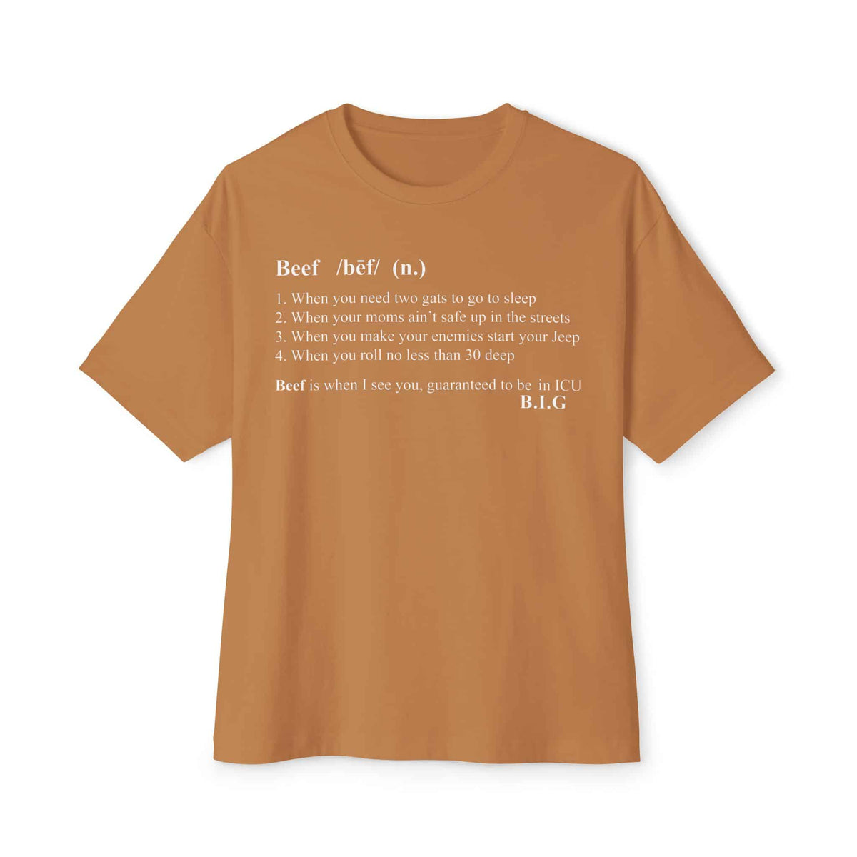 Beef Definition Unisex Oversized Boxy Tee - Toast, 3XL image