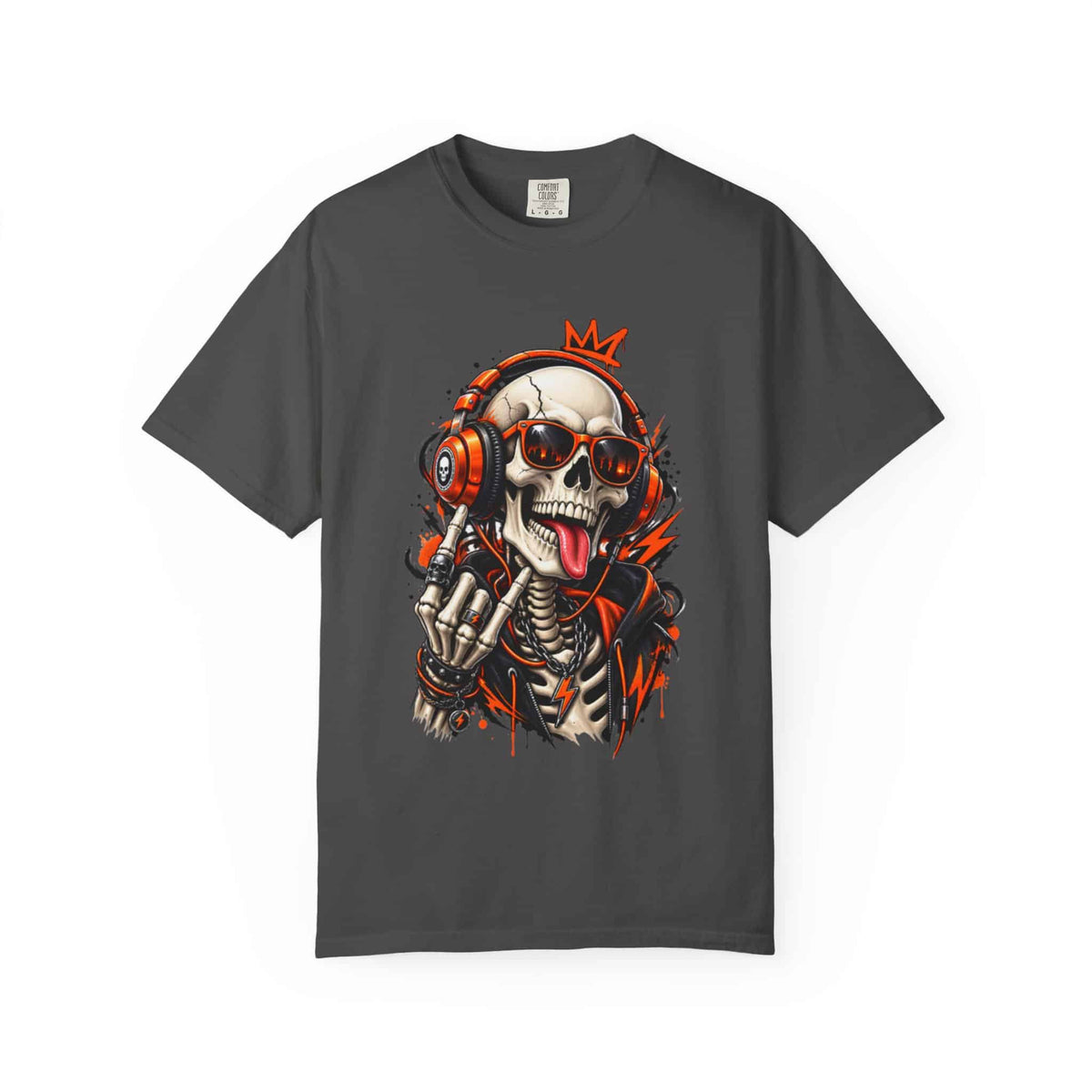 Neon Skull DJ Unisex Garment-Dyed T-shirt image 124