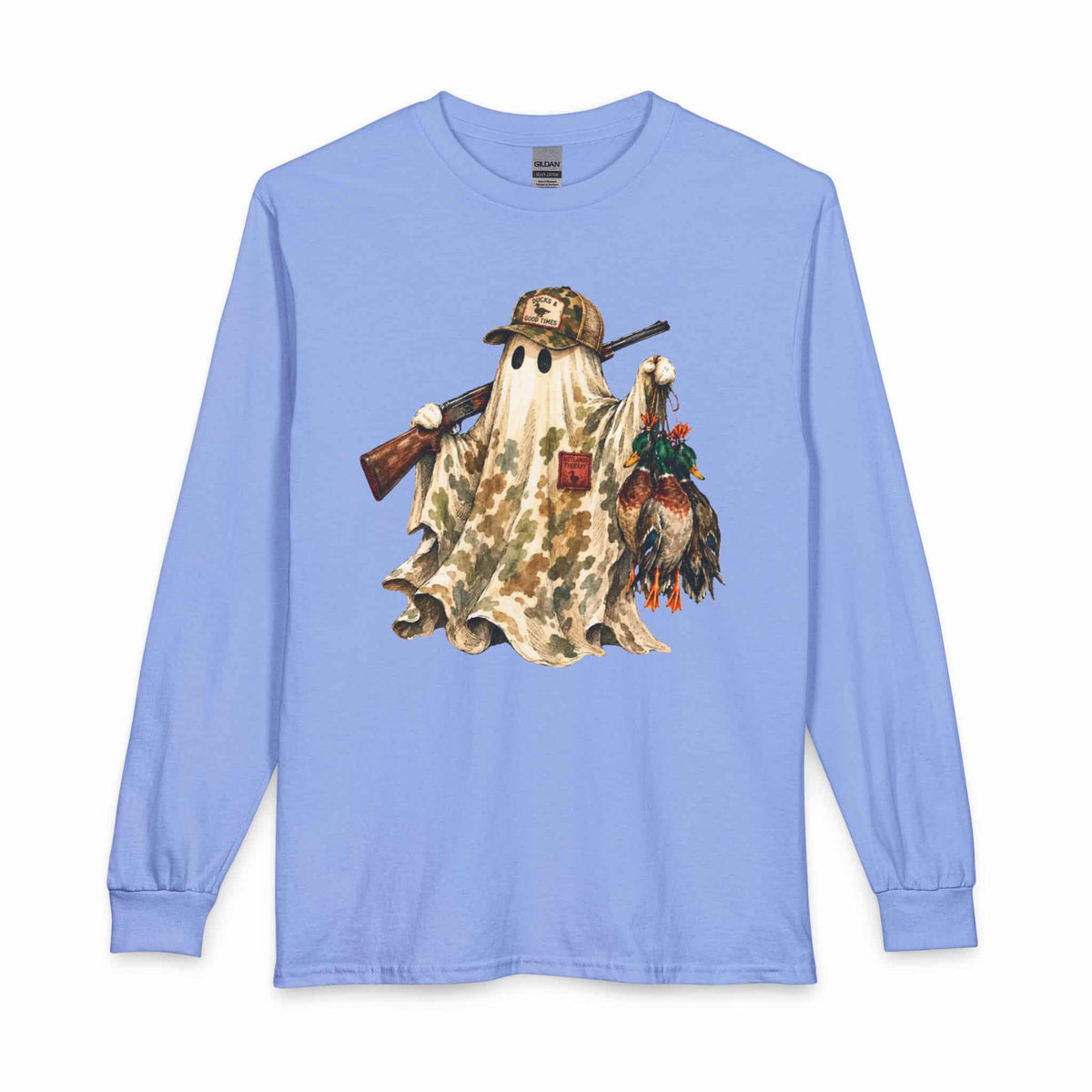 Hunting Season Spooky Camo Mallards Long Sleeve T-Shirt image 4