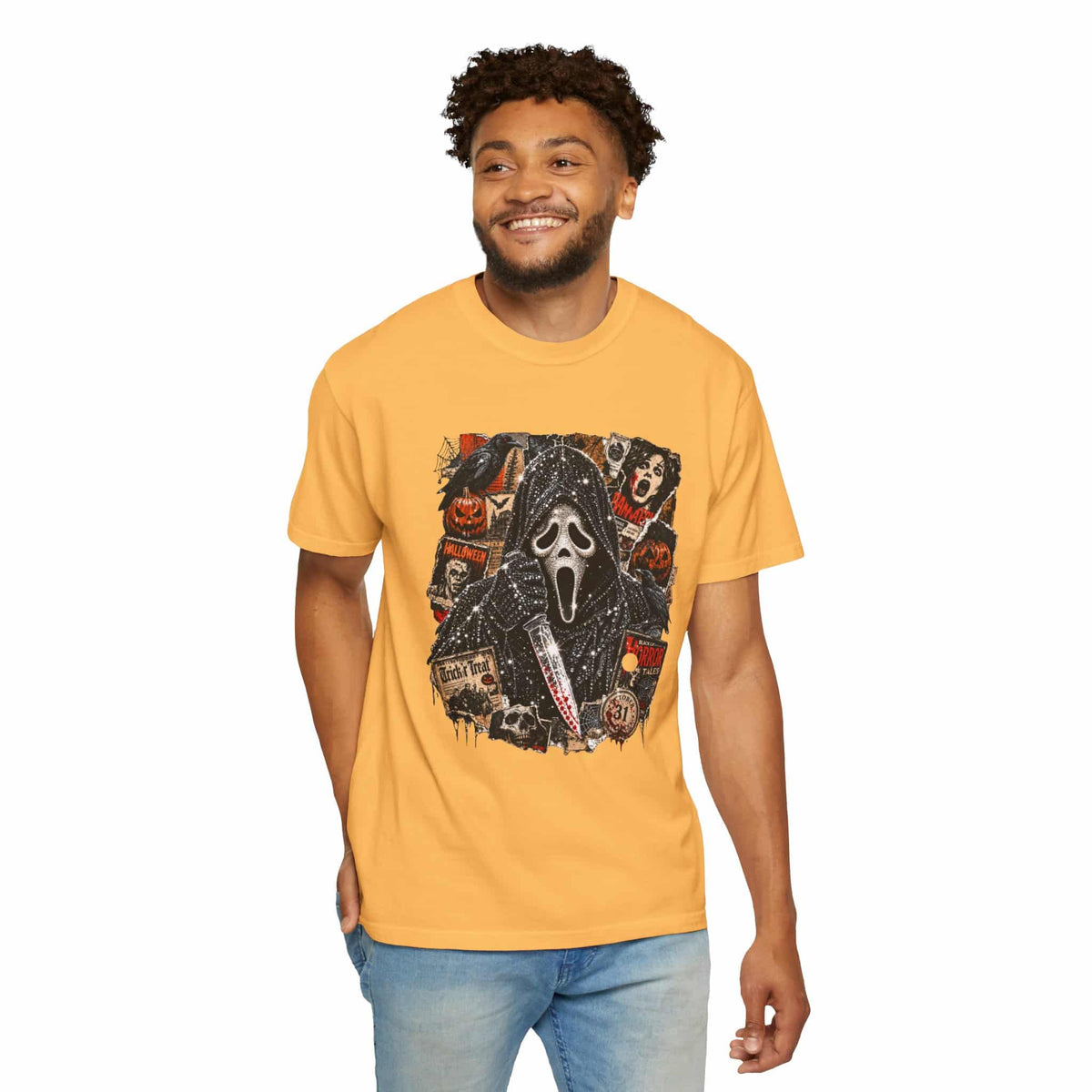 Halloween Horror Unisex Garment-Dyed T-shirt image 48