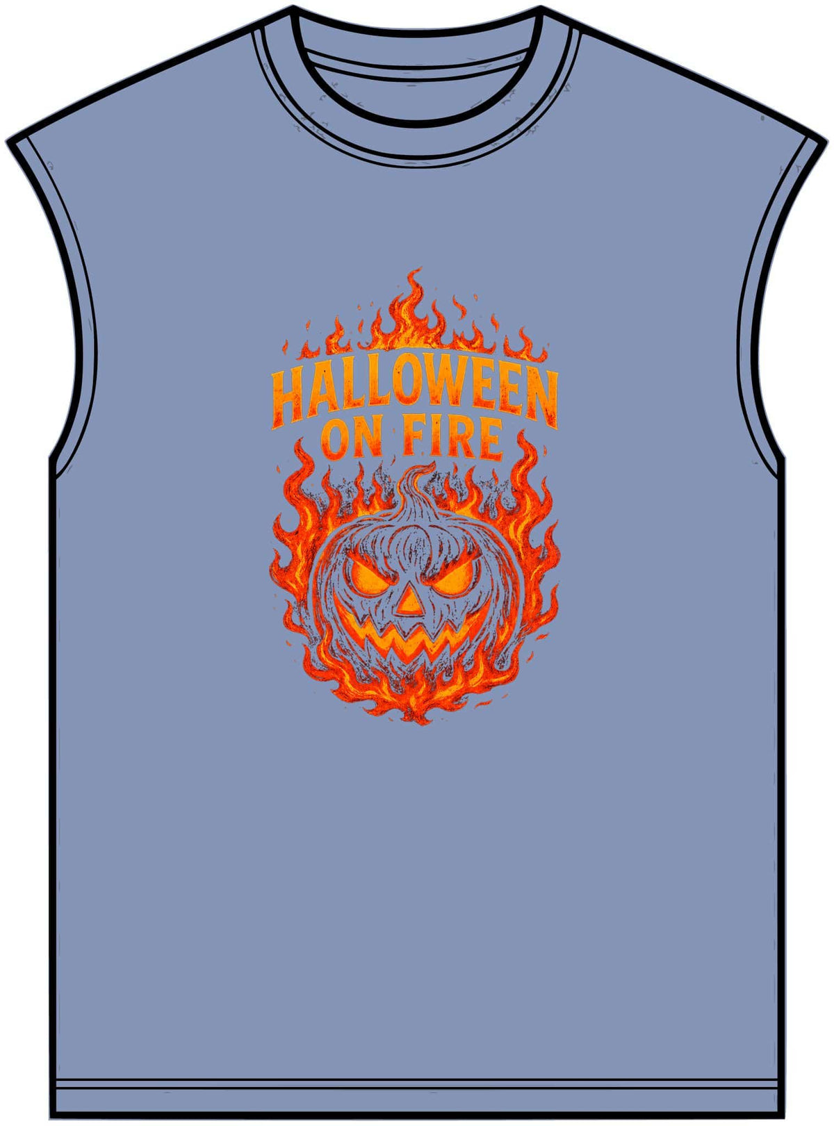 Halloween on Fire Unisex Garment-Dyed Muscle Tee image 12