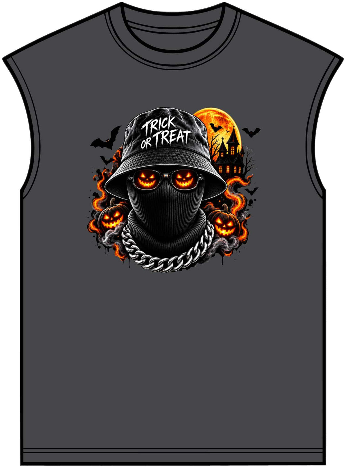 Spooky Streetwear Masked Unisex Garment-Dyed Muscle Tee image 16