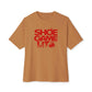 Graphic Print Unisex Oversized Boxy Tee - POD0040 - Toast, M image