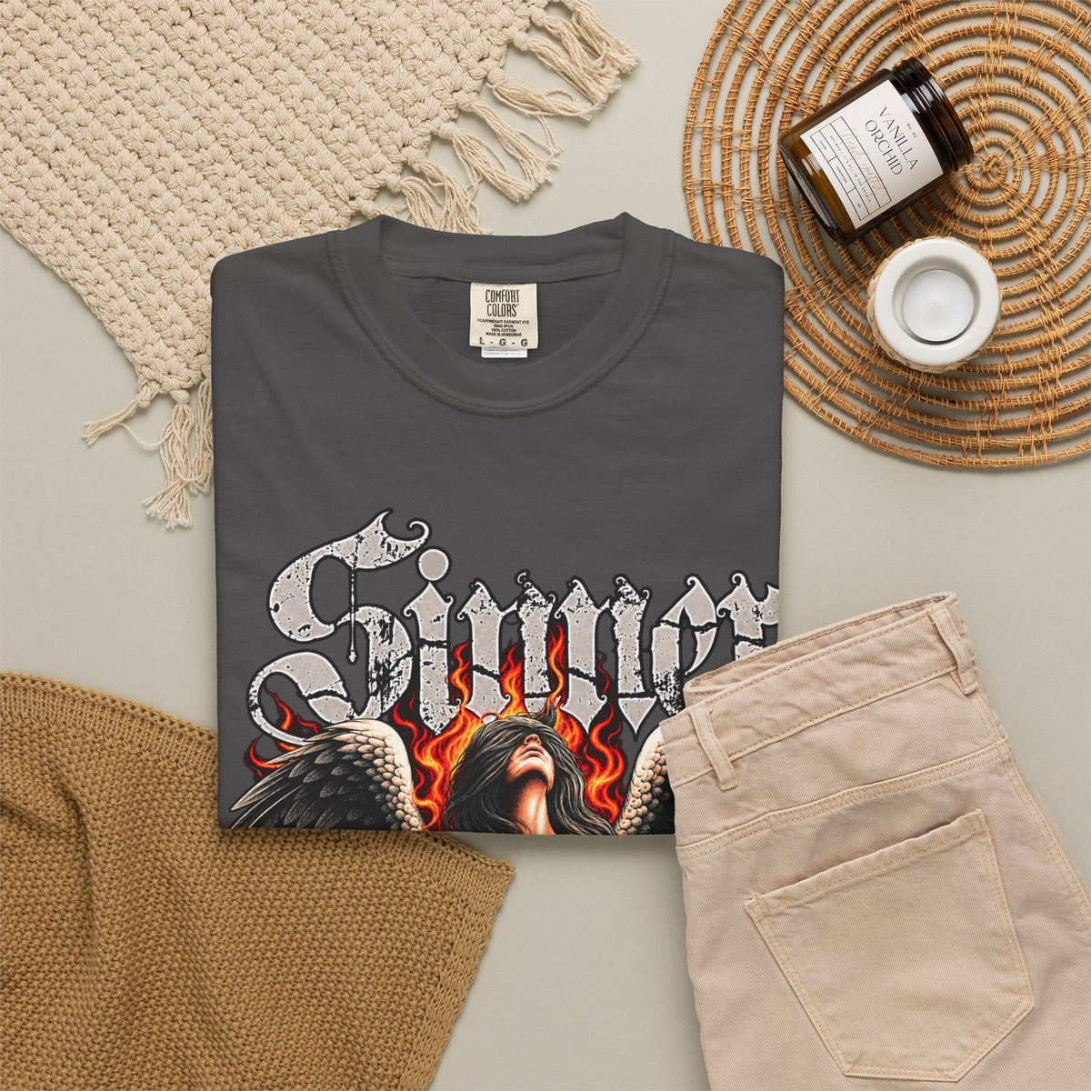 Sinner’s Flame Unisex Garment-Dyed T-shirt image 80
