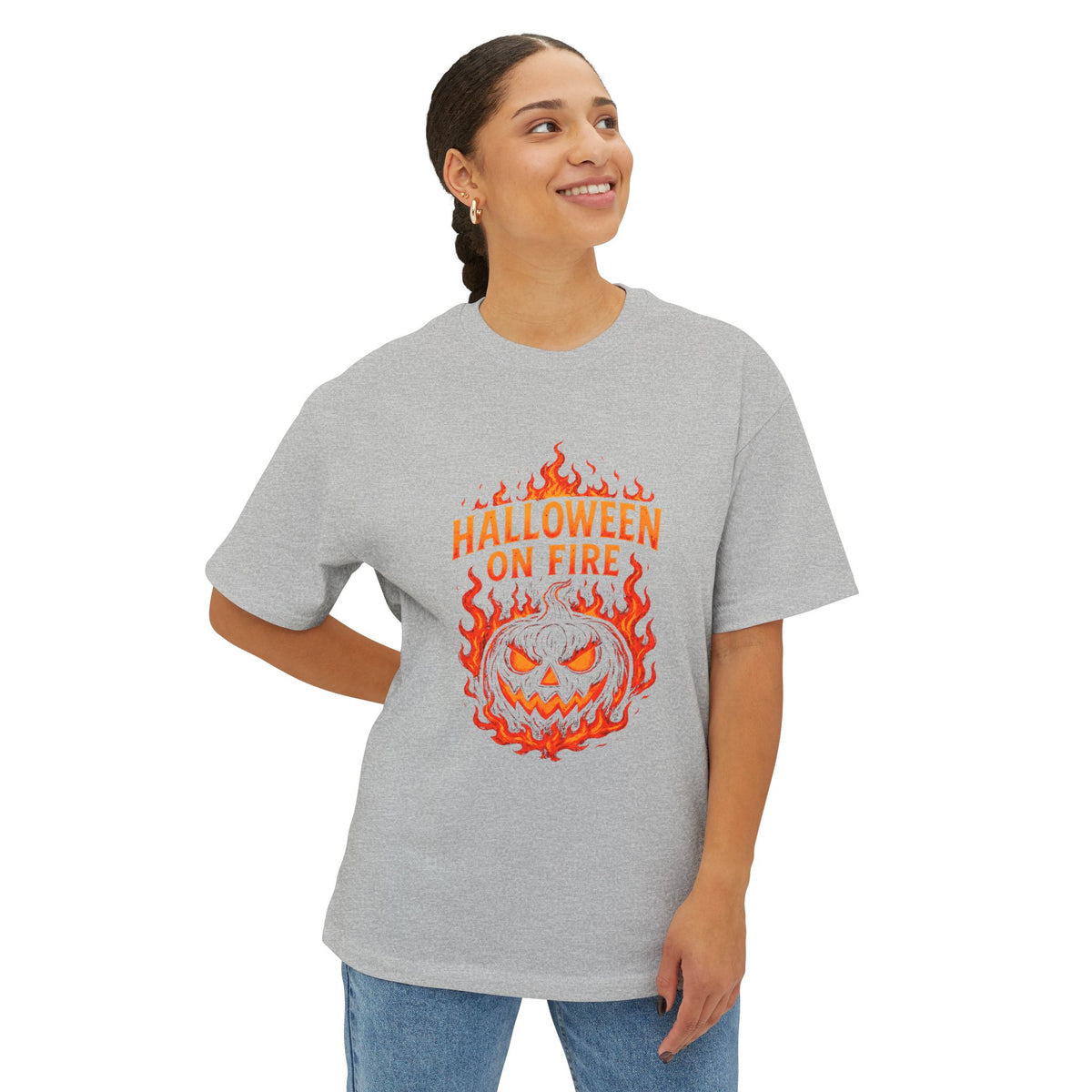 Halloween on Fire Unisex Oversized Boxy Tee image 33