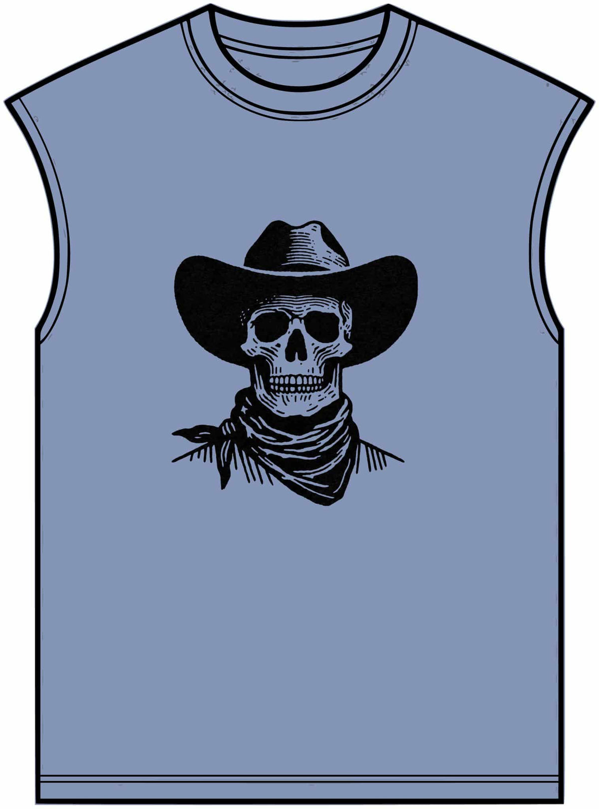 Outlaw Skull Unisex Garment-Dyed Muscle Tee image 8