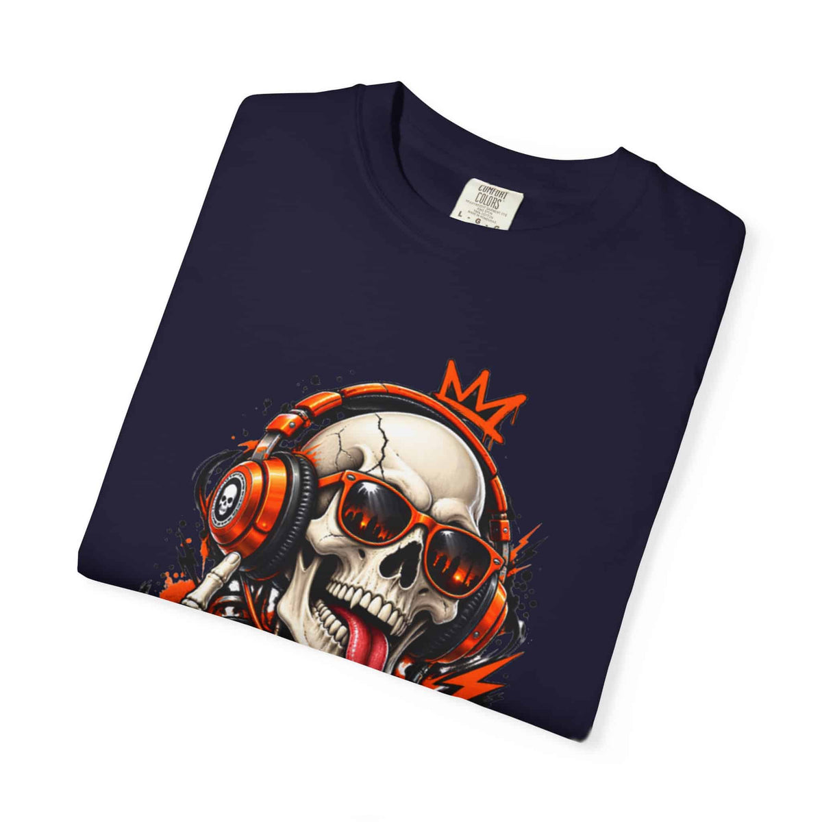 Neon Skull DJ Unisex Garment-Dyed T-shirt image 116