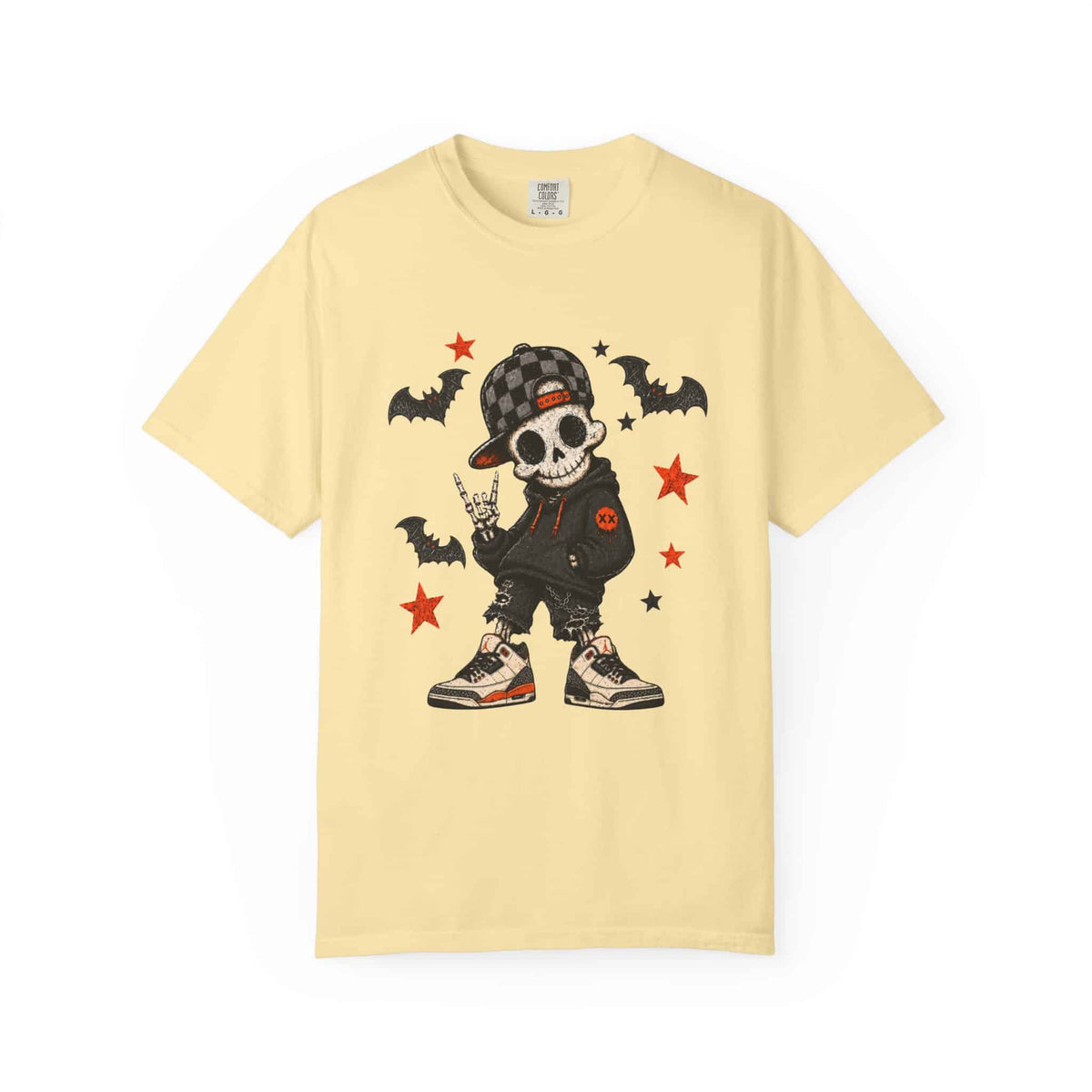 Boy Skeleton Halloween Unisex Garment-Dyed T-shirt image 21